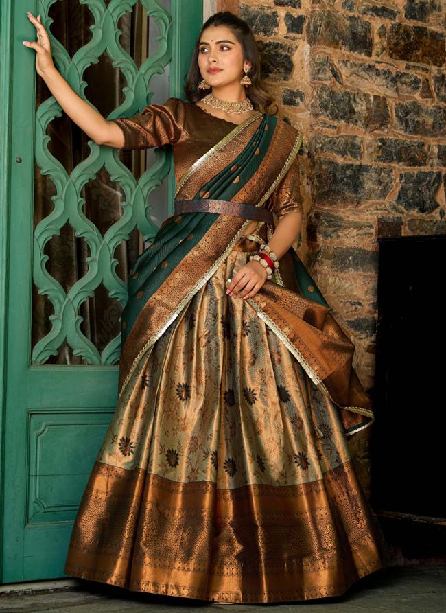 Silk Green Wedding Wear Weaving Readymade Lehenga Choli